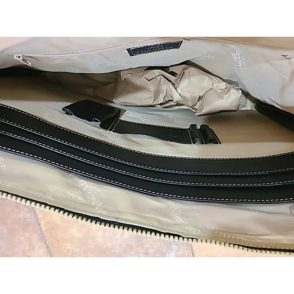TANGAROA Terrida Zebra Pattern Leather Large Tote Travel Briefcase Bag
